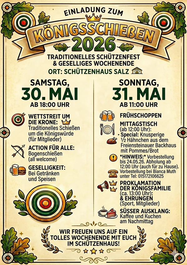 Flyer Königsschießen 2026